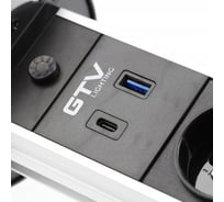 Встроенный удлинитель GTV CAMINO, 2xSCHUKO, индукционная зарядка USB a+c 10вт, 1,5м, белый - AE-BPW2SCAM-10