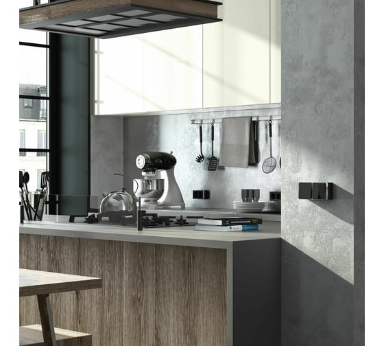 Двойная розетка с заземлением Werkel W5072135 Gallant черный хром a050977