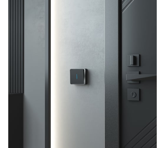 Одноклавишный выключатель с подсветкой Werkel W5010135 Gallant (черный/хром) a050979