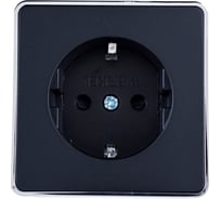 Розетка с заземлением и шторками WERKEL W5071135 Gallant черный хром a050974