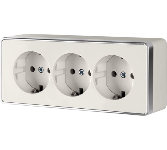 Тройная розетка с заземлением и шторками Werkel W5073103 a051554