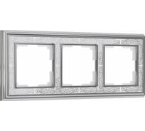 Рамка на 3 поста WERKEL W0031431 хром белый a051330