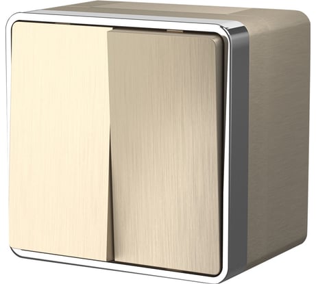 Выключатель WERKEL W5020210 двухклавишный влагозащищенный Gallant шампань рифленый a051045