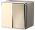 Выключатель WERKEL W5020210 двухклавишный влагозащищенный Gallant шампань рифленый a051045 1