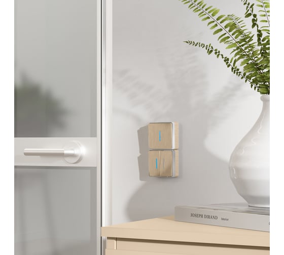 Выключатель WERKEL W5020110 двухклавишный с подсветкой Gallant шампань рифленый a051043