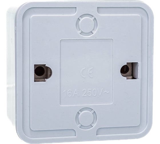 Одинарная розетка IN HOME с заземлением BOLLETO белая накладная 7028 4680005959792