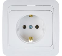 Одинарная розетка IN HOME с заземлением CLASSICO белая 2028 4680005959907