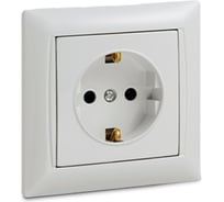 Одинарная розетка IN HOME с заземлением VALENZO белая 6028 4690612006352