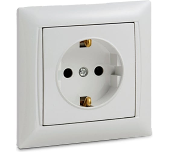 Одинарная розетка IN HOME с заземлением VALENZO белая 6028 4690612006352 1