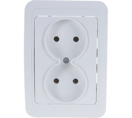 Двойная розетка IN HOME CLASSICO белая 2102 4680005959914