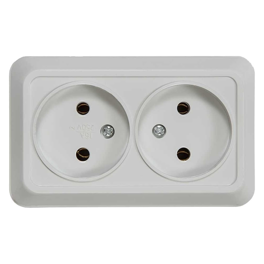 Двойная розетка IN HOME BOLLETO белая накладная 7102 4680005959822 ...