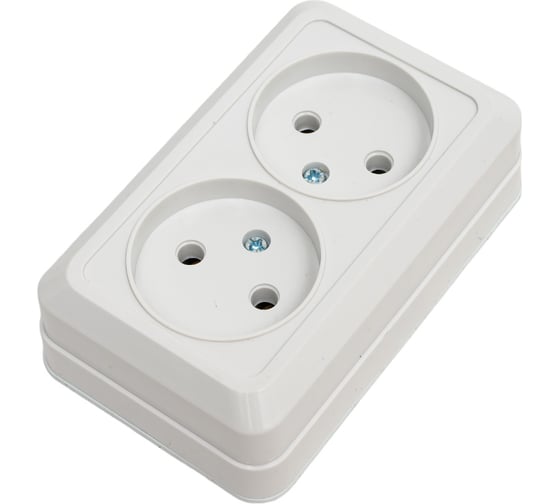 Двойная розетка IN HOME BOLLETO белая накладная 7102 4680005959822