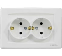 Розетка Vesta Electric vesta-electric palermo двойная c заземлением FRZ00030104BEL