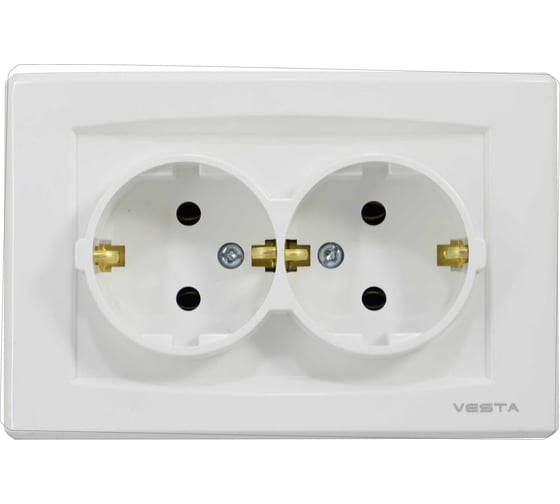 Розетка Vesta Electric vesta-electric palermo двойная c заземлением FRZ00030104BEL