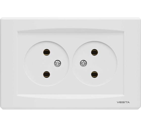 Розетка Vesta Electric vesta-electric palermo двойная без заземления FRZ00030103BEL