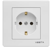 Розетка Vesta Electric vesta-electric palermo одинарная с заземлением F00040101BEL