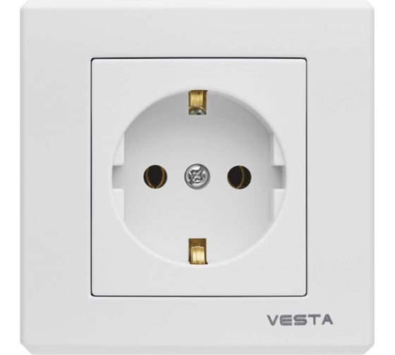 Розетка Vesta Electric vesta-electric palermo одинарная с заземлением F00040101BEL 1