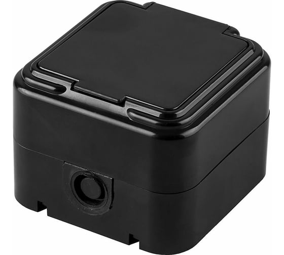 Розетка с заземляющим контактом STEKKER пластик АВС 250В 16А IP44 черная PST16-21-44 RA 32741