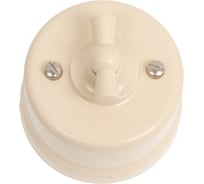 Выключатель Bironi Лизетта одноклавишный проходной пластик цвет Песочное золото B1-201-24