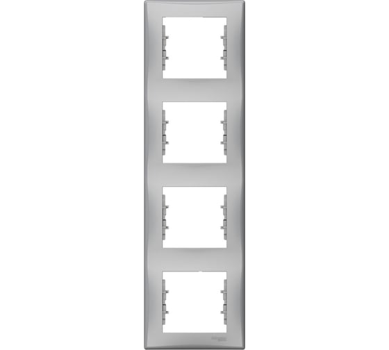 Вертикальная рамка 4-я Schneider Electric Sedna Алюминий SE SDN5802060