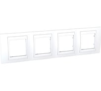 Горизонтальная рамка 4-ая Systeme Electric Unica Хамелеон Белый/белый MGU6.008.18