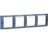 Горизонтальная рамка 4-ая Systeme Electric Unica Хамелеон Голубой лед/Бежевый MGU6.008.554