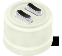 Клавишный выключатель Bironi 2-клавишный, проходной, ручка Серебро B1-222-211-S