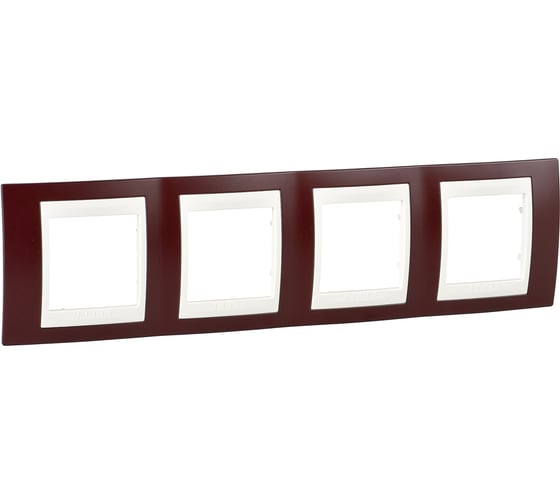 Горизонтальная рамка 4-ая Systeme Electric Unica Хамелеон Гранат/Бежевый MGU6.008.572 1
