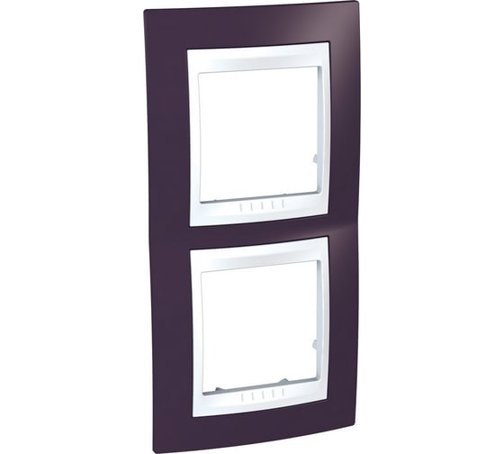 Вертикальная рамка 2-ая Systeme Electric Unica Хамелеон Гранат/Белый MGU6.004V.872 1