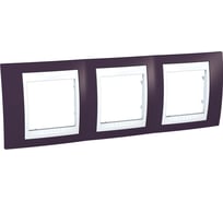 Горизонтальная рамка 3-ая Systeme Electric Unica Хамелеон Гранат/Белый MGU6.006.872