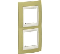 Вертикальная рамка 2-ая Systeme Electric Unica Хамелеон Зеленое Яблоко/Бежевый MGU6.004V.563