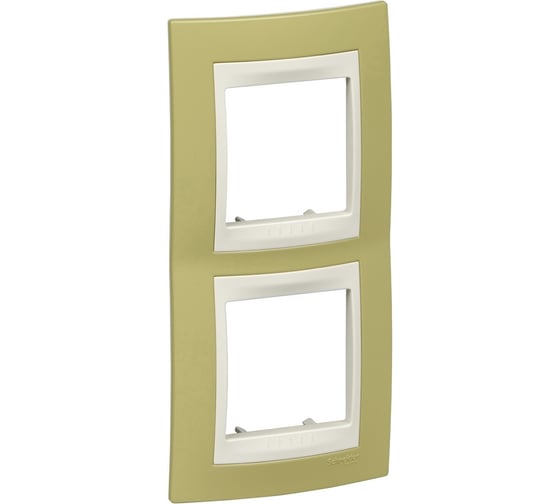 Вертикальная рамка 2-ая Systeme Electric Unica Хамелеон Зеленое Яблоко/Бежевый MGU6.004V.563 1