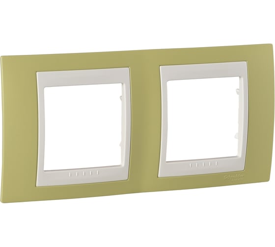 Горизонтальная рамка 2-ая Systeme Electric Unica Хамелеон Зеленое Яблоко/Бежевый MGU6.004.563 1