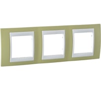 Горизонтальная рамка 3-ая Systeme Electric Unica Хамелеон Зеленое Яблоко/Бежевый MGU6.006.563
