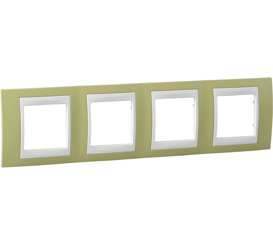 Горизонтальная рамка 4-ая Systeme Electric Unica Хамелеон Зеленое Яблоко/Бежевый MGU6.008.563 1