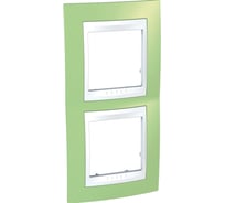 Вертикальная рамка 2-ая Systeme Electric Unica Хамелеон Зеленое Яблоко/Белый MGU6.004V.863