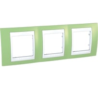 Горизонтальная рамка 3-ая Systeme Electric Unica Хамелеон Зеленое Яблоко/Белый MGU6.006.863