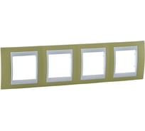Горизонтальная рамка 4-ая Systeme Electric Unica Хамелеон Зеленое Яблоко/Белый MGU6.008.863