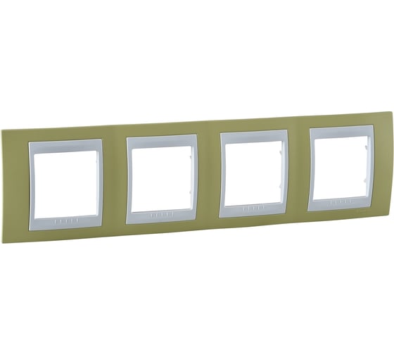 Горизонтальная рамка 4-ая Systeme Electric Unica Хамелеон Зеленое Яблоко/Белый MGU6.008.863 1