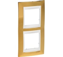 Вертикальная рамка 2-ая Systeme Electric Unica Хамелеон Золото/Белый MGU66.004V.804