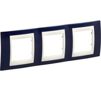 Горизонтальная рамка 3-ая Systeme Electric Unica Хамелеон Индиго/Бежевый MGU6.006.542