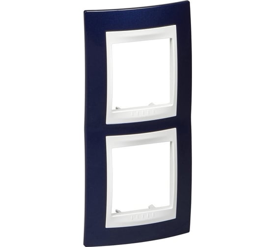 Вертикальная рамка 2-ая Systeme Electric Unica Хамелеон Индиго/Белый MGU6.004V.842 1