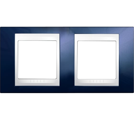 Горизонтальная рамка 2-ая Systeme Electric Unica Хамелеон Индиго/Белый MGU6.004.842 1