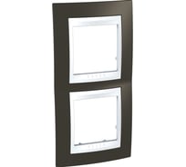 Вертикальная рамка 2-ая Systeme Electric Unica Хамелеон Какао/Белый MGU6.004V.871