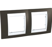 Горизонтальная рамка 2-ая Systeme Electric Unica Хамелеон Какао/Белый MGU6.004.871