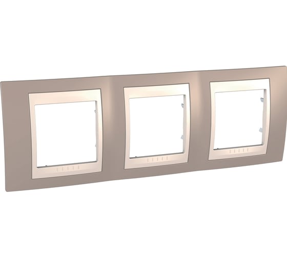 Горизонтальная рамка 3-ая Systeme Electric Unica Хамелеон Коричневый/Бежевый MGU6.006.574 1