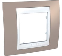 Рамка 1-ая Systeme Electric Unica Хамелеон Коричневый/Белый MGU6.002.874