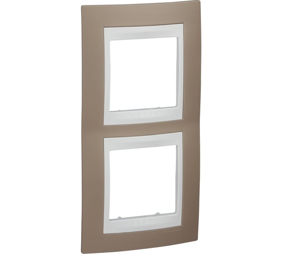 Вертикальная рамка 2-ая Systeme Electric Unica Хамелеон Коричневый/Белый MGU6.004V.874 1