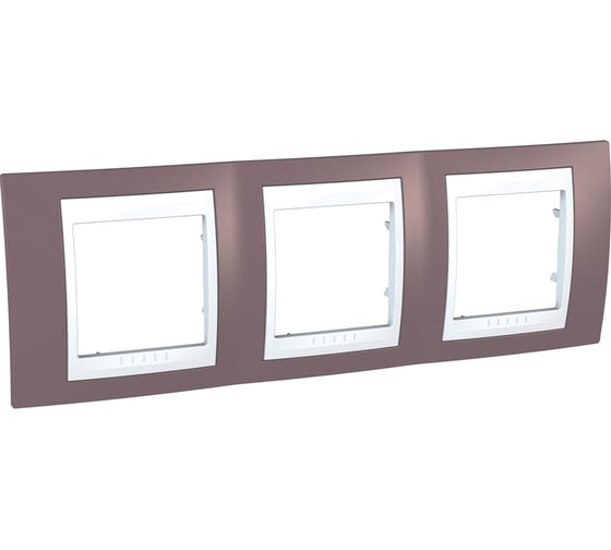Горизонтальная рамка 3-ая Systeme Electric Unica Хамелеон Лиловый/Белый MGU6.006.876 1