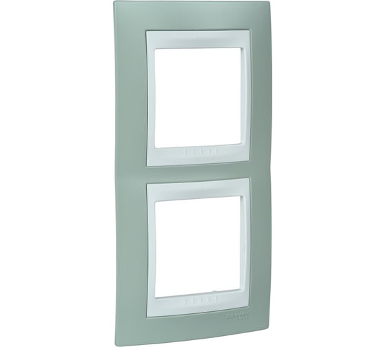 Вертикальная рамка 2-ая Systeme Electric Unica Хамелеон Морская волна/Белый MGU6.004V.870 1